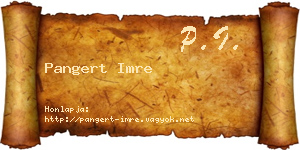 Pangert Imre névjegykártya